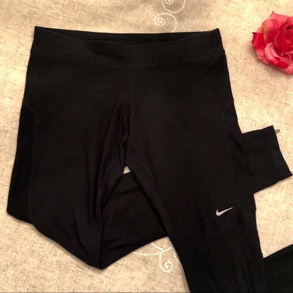 Nike Dri-Fit Black Running Pants Leggings Gym - Picture 3 of 8